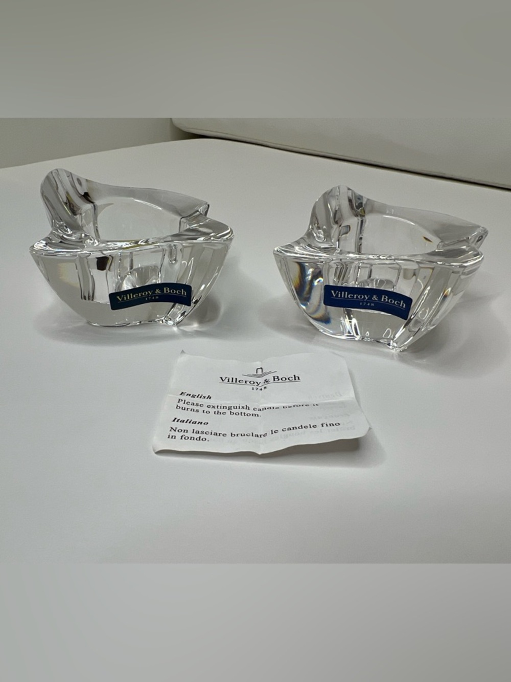 Villeroy & Boch Crystal Candle Holders set of 2